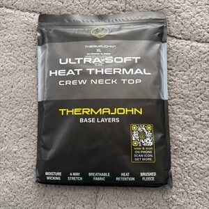 ThermaJohn Black Crew Neck Top (XL)